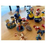 Sweden Wooden Christmas Figurines Lot - Dala Horses, Santas & Nordic Village