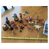 Sweden Wooden Christmas Figurines Lot - Dala Horses, Santas & Nordic Village