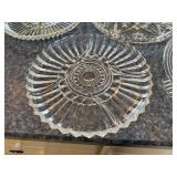 Dessert Plates - Clear Glass Set of 4 With Starburst, Geometric Star & Ring Patterns