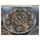 Dessert Plates - Clear Glass Set of 4 With Starburst, Geometric Star & Ring Patterns