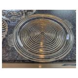 Dessert Plates - Clear Glass Set of 4 With Starburst, Geometric Star & Ring Patterns