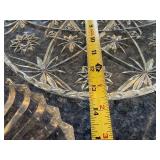 Dessert Plates - Clear Glass Set of 4 With Starburst, Geometric Star & Ring Patterns