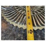 Dessert Plates - Clear Glass Set of 4 With Starburst, Geometric Star & Ring Patterns