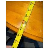 Round Wood Dining Table with Four Chairs - Made in Canada, with one leaf, 48 in Diameter, Pedestal Base Matches Hutch and Buffet earlier in auction