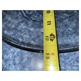 Starburst Pattern Clear Glass Plate Set - 11-12 in, 3-Piece with Blue Rim Plate