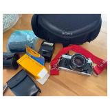 Canon AE-1 Program 50mm FD Camera Kit with Vivitar MC Teleconverter & Speedlite 188A