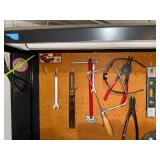 Craftsman Workbench with Pegboard Back - Wooden Top, Drawer Cabinet