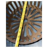 Cast Iron Round Sunburst Grate - 12-inch Diameter, Vintage Stove Accessory