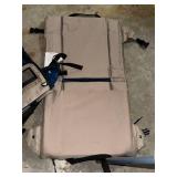 Beige Stadium Seat Cushions with Blue Panels and Straps