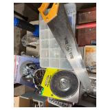 Buck Bros Saw & Tool Lot - Hand Tools, Sockets, Wrenches, Vise, Level & Organizers