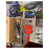 Buck Bros Saw & Tool Lot - Hand Tools, Sockets, Wrenches, Vise, Level & Organizers