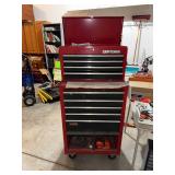 Craftsman Red 2-Piece Tool Chest Set - Top Chest & Roll Cabinet on Casters