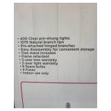 Pre-Lit 7.5 ft Vermont Flocked Pine Artificial Christmas Tree with 400 Lights