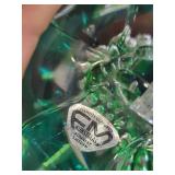 Konstglas Ronneby Hand-Sculptured Green Art Glass Pumpkin Paperweight