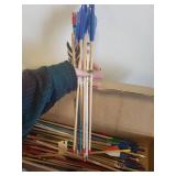Collection of Traditional Wooden Arrows and Modern Arrows with Stand