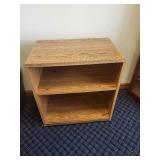 Oak-Finish 2-Shelf Rolling Bookcase on Casters