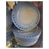 B&G Copenhagen Denmark Blue Porcelain Tea Set with Cups, Saucers, Plates, and Teapot