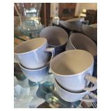 B&G Copenhagen Denmark Blue Porcelain Tea Set with Cups, Saucers, Plates, and Teapot