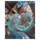 Collection of Blue Art Glass and Song of Promise Collector Plate