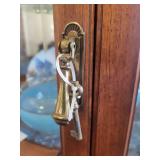 Glass Front Corner Curio Cabinet with Shelves and Key