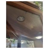 Wood Framed Glass Corner Curio Cabinet with Lights