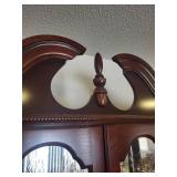 Traditional Mahogany China Cabinet with Glass Display and Brass Accents