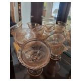 Collection of Pink Depression Glass Stemware