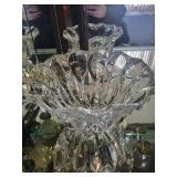 Set of Decorative Glass and Carnival Glass Bowls with Etched and Scalloped Edges