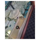 Vintage Porcelain Covered Tureen, Holiday Tray, and Cut Glass Bowl Set