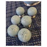 Elegant Blue and White China Dinnerware Set with Silver Trim