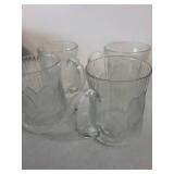 Set of 4 SICOLOC Clear Glass Mugs with Leaf Pattern