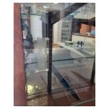 Large Glass Display Cabinet with Sliding Doors and Shelves, 71x19x75 Inches