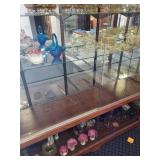Large Glass Display Cabinet with Sliding Doors and Shelves, 71x19x75 Inches