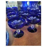 Collection of Cobalt Blue Glassware and Porcelain Bowls