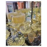 Large Collection of Vintage Yellow Depression Glass Tableware