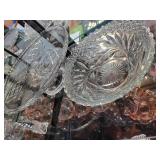 Collection of Vintage Etched Glassware and Decorative Bowls