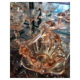 Collection of Vintage Etched Glassware and Decorative Bowls