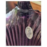 Set of 5 Vintage Amethyst Glass Pieces Including Fenton Basket