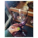 Set of 5 Vintage Amethyst Glass Pieces Including Fenton Basket