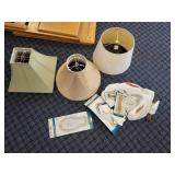 Assortment of 5 Lampshades with Lamp Hardware and Parts