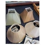 Assortment of 5 Lampshades with Lamp Hardware and Parts