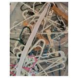 Collection of Assorted Plastic and Wooden Hangers in Storage Bags