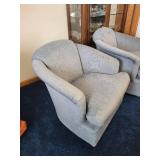 Pair of Upholstered Swivel Lounge Chairs