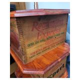 Floor Lamp with Vintage Wooden Ammunition Crate Base and Fabric Shade