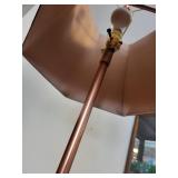 Floor Lamp with Vintage Wooden Ammunition Crate Base and Fabric Shade