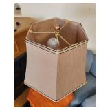 Floor Lamp with Vintage Wooden Ammunition Crate Base and Fabric Shade