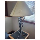 Decorative Wrought Iron Table Lamp with Shade