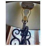 Decorative Wrought Iron Table Lamp with Shade