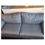 Blue Upholstered Sofa with Rolled Arms