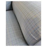 Blue Upholstered Sofa with Rolled Arms